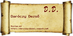 Daróczy Dezső névjegykártya