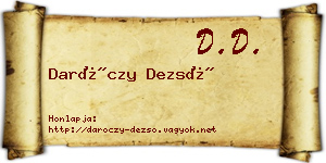 Daróczy Dezső névjegykártya